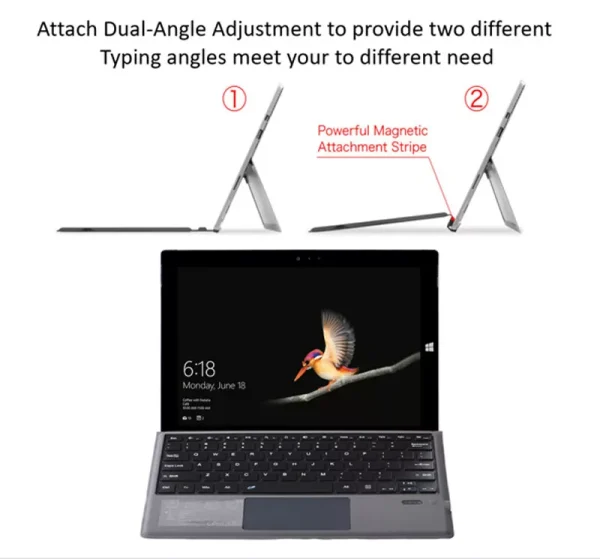 Wireless Keyboard Backlit Type Cover Trackpad for Microsoft Surface Pro 7/6/5/4 - Image 6