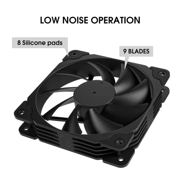 3Pack Black 120mm PC Case Fans High Airflow Low-Noise High Performance Fan Speed - Image 3