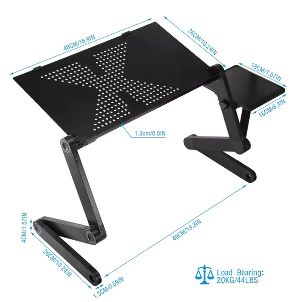 360° Adjustable Laptop Table Stand Lap Sofa Bed Tray Foldable PC Notebook Desk - Image 5