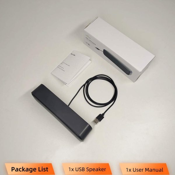 [Upgraded] USB Computer /Laptop Speaker with Stereo Sound & Enhanced Bass, Portable Mini Sound Bar for Windows PCs, Desktop Computer and Laptops - Image 2