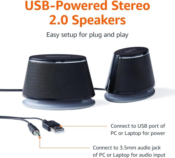 Amazon Basics Stereo 2.0 Speakers for PC or Laptop - Image 2